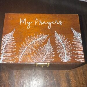 Wooden Prayer Box with Fern Design